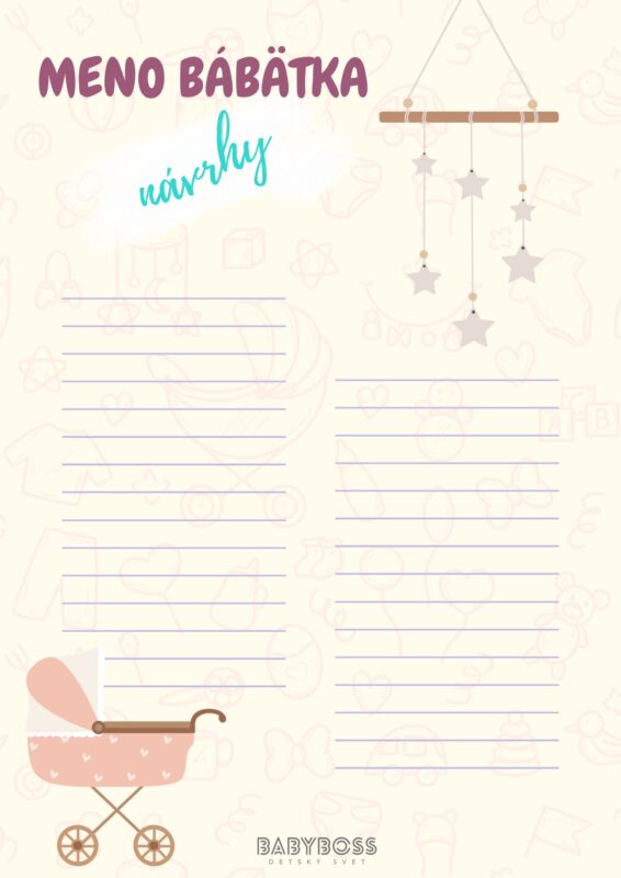 Ako sa bude volať moje bábätko?