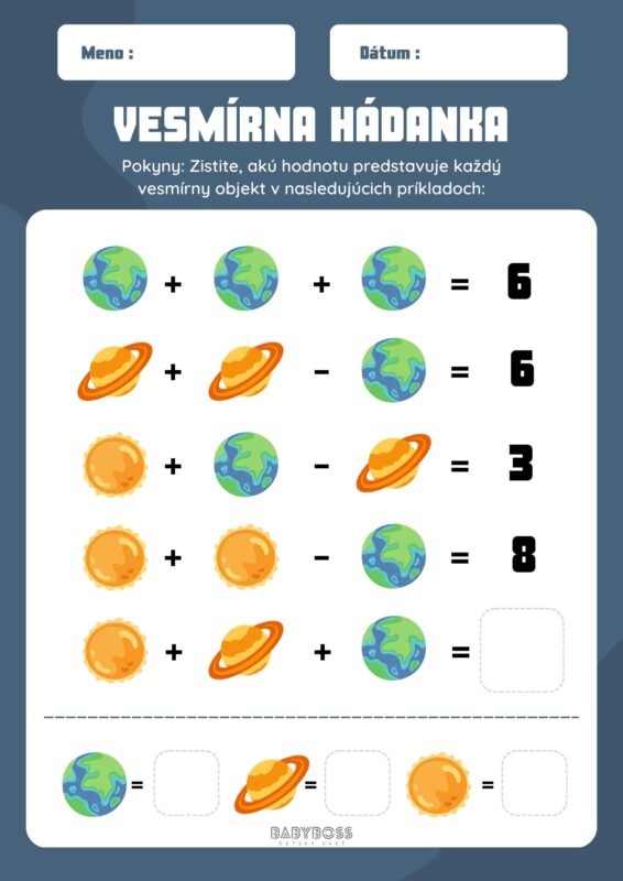 Vesmírna hádanka pre starších