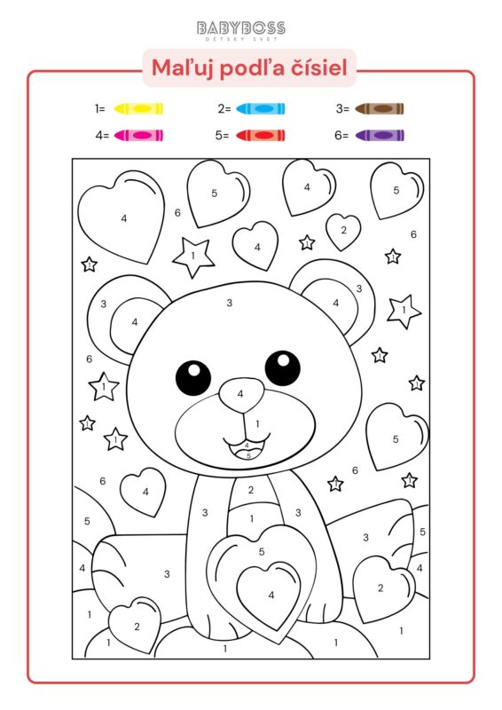 Maľuj podľa čísel -Medvedík