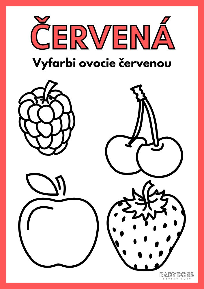 Omaľovánka pre najmenších - červená farba