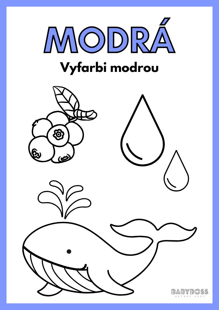 Omaľovánka pre najmenších - modrá farba