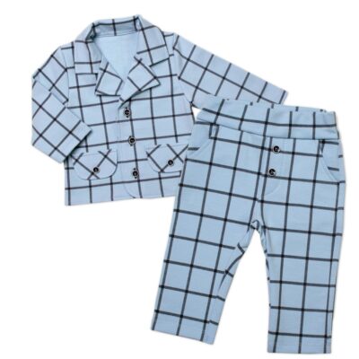 2-dielna elegantná sada kabátik + nohavice Kárko Kuba, Mrofi, modrá