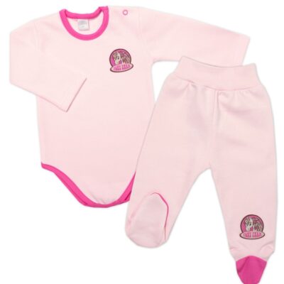 2-dielna sada G-baby body dl. rukáv + polodupačky Pony Farm, ružová, veľ. 68