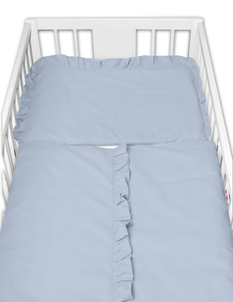 2-dielne bavlnené obliečky s volánikom SOFT, Baby Nellys, jeans