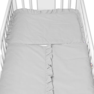 2-dielne bavlnené obliečky s volánikom SOFT, Baby Nellys, púdrovo ružové, 135x100 cm