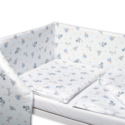 3-dielna sada - mantinel s obliečkami Hračky - biela