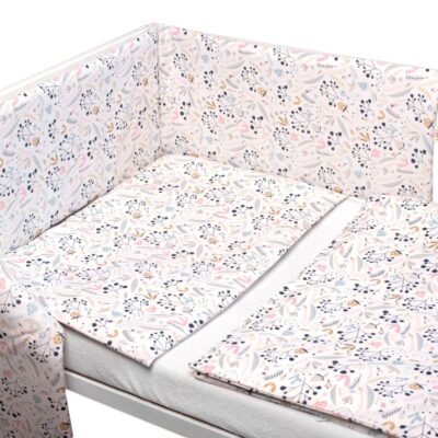 3-dielna sada - mantinel s obliečkami Jarabina - biela, 135x100 cm