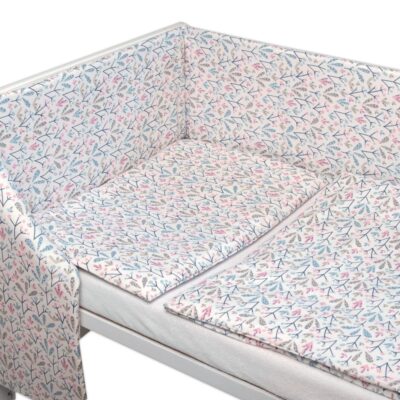 3-dielna sada - mantinel s obliečkami Kalina - biela, 120x90 cm