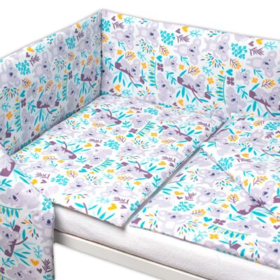 3-dielna sada - mantinel s obliečkami Koala na strome, 120x90 cm