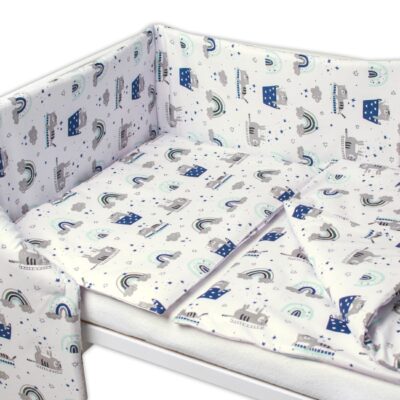 3-dielna sada - mantinel s obliečkami Mačičky - granátová/biela, 120x90cm