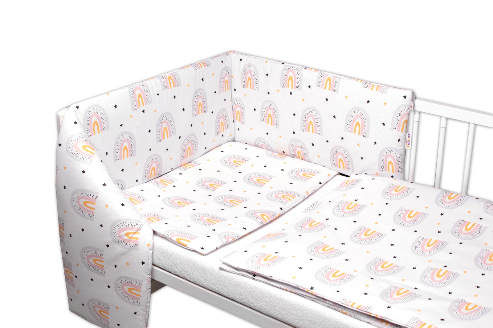 3-dielny set Mantinel Rainbow (biela)