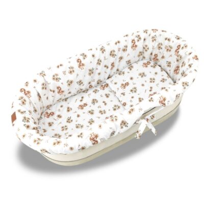 3D sada do koša, kočíka - bavlna, Kačenky - biela, béžová