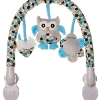 4Baby: Plyšový oblúk s hračkami Sova (modrý)