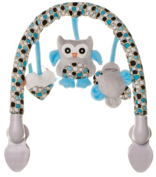 4Baby: Plyšový oblúk s hračkami Sova (modrý)