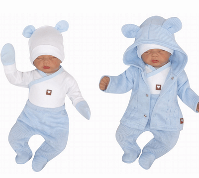 5-dielna kojenecká súpravička do pôrodnice - modrá, biela, veľ. 62