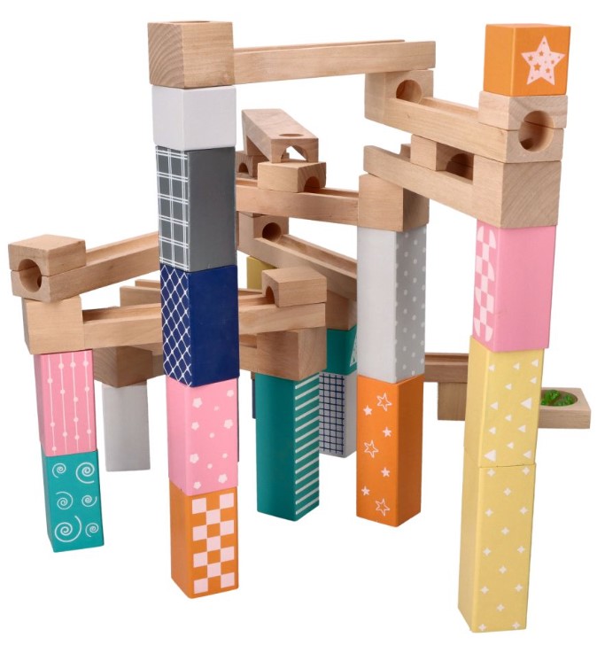 Adam Toys: Drevená guličková dráha (53 dielikov)