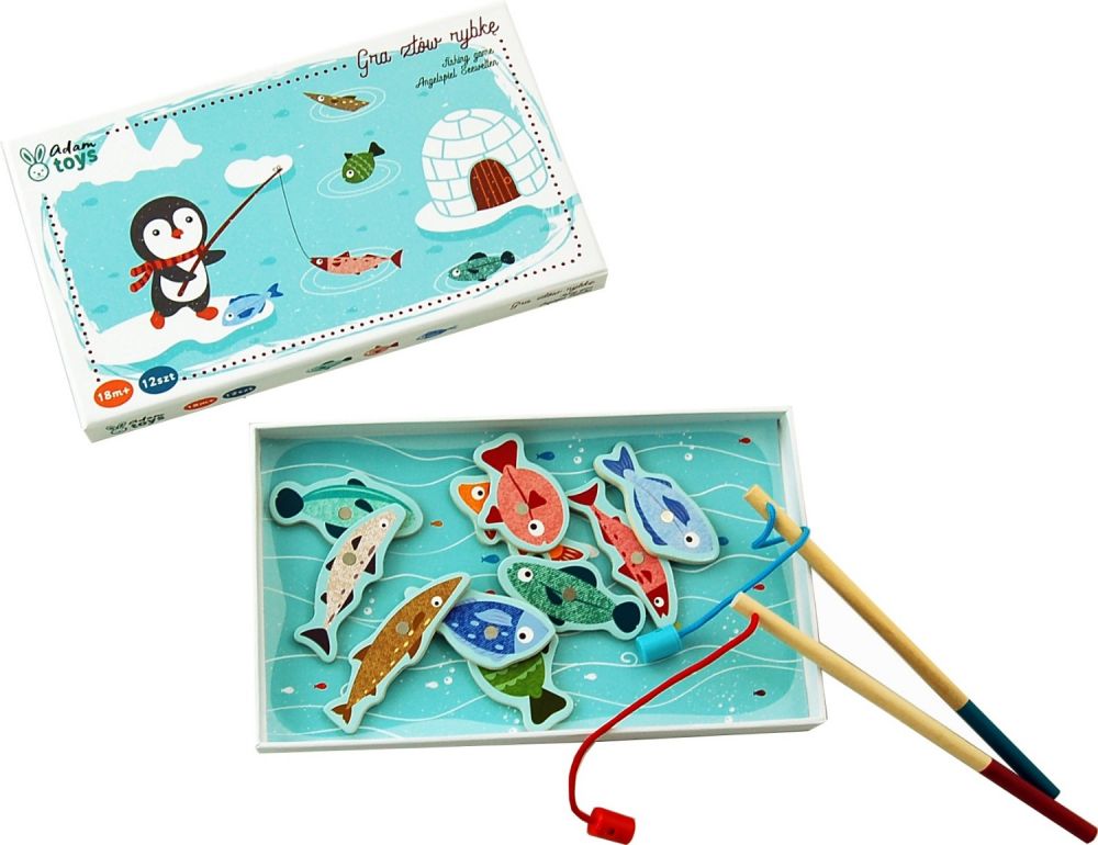 Adam Toys: Drevená hra Tučniak na rybách