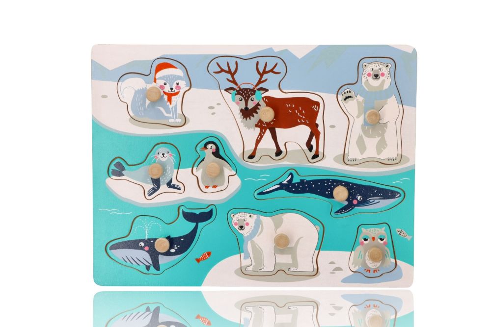 Adam Toys Edukačná vkladačka s úchytmi - Antarktída