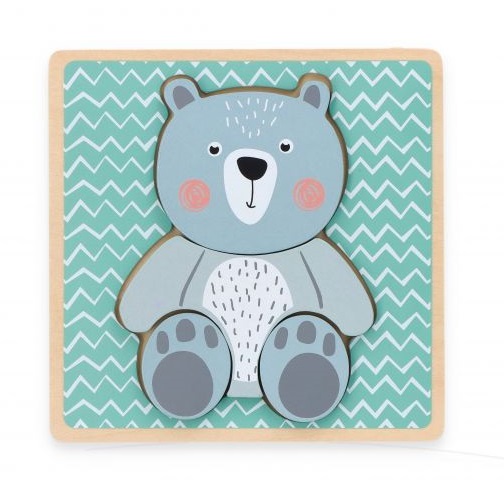 Adam Toys: Edukačná vkladačka Medvedík (mätová)