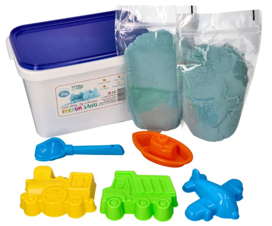 Adam Toys: Kinetický piesok 2kg + formičky (modrý)