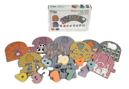 Adam Toys: Náučné drevené puzzle (počítanie)