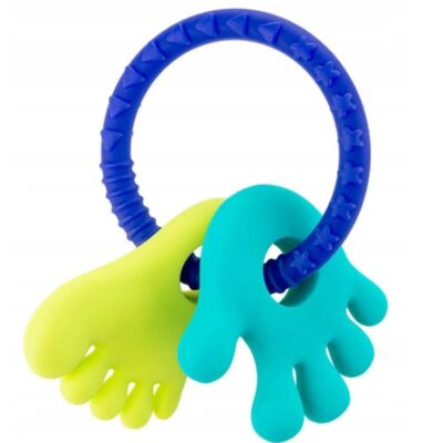 Akuku: Silikónové hryzátko Nožička/ručička (mätová/zelená)