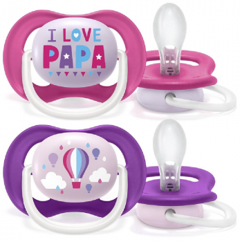 AVENT: Cumlík Ultra Air 6-18m I Love Papa (ružový/lila)