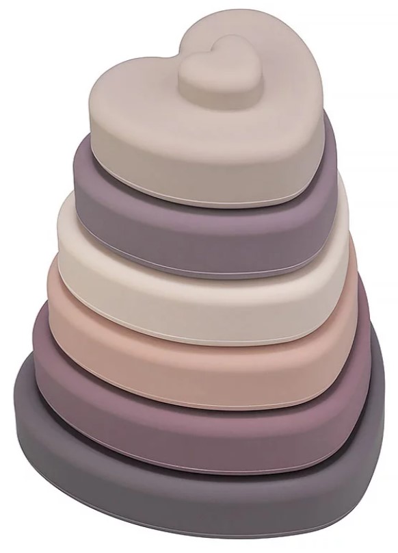 Baby in World: Silikónová veža Srdiečka Powder Rose