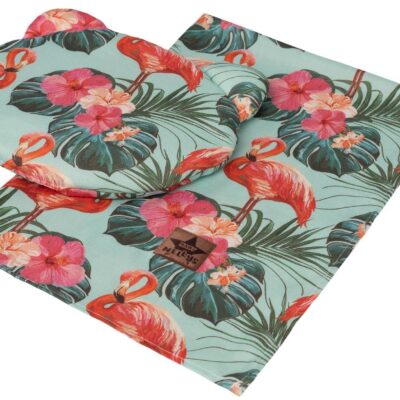 Baby Nellys: Bambus sada Teddy 70x100cm Plameniak (zelená)