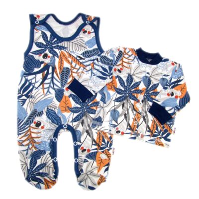 Baby Nellys 2-dielna sada, bavlnené dupačky s košieľkou Jungle, veľ. 68