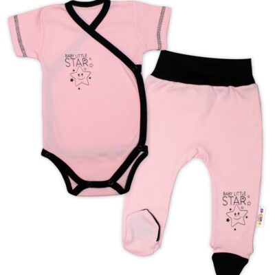 Baby Nellys 2-dielna sada body kr. rukáv + polodupačky, ružová - Baby Little Star, veľ. 68