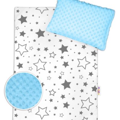 Baby Nellys: Set do kočíka Minky (sivé/modré)