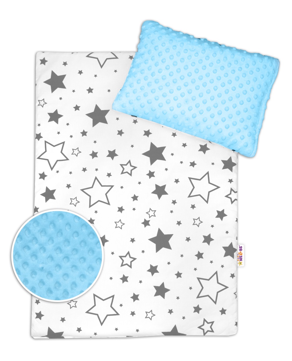 Baby Nellys: Set do kočíka Minky (sivé/modré)