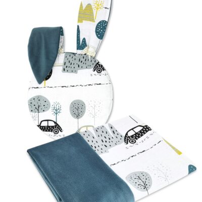 Baby Nellys: 2-dielny set do kočíka Velvet (Autá, zelená)