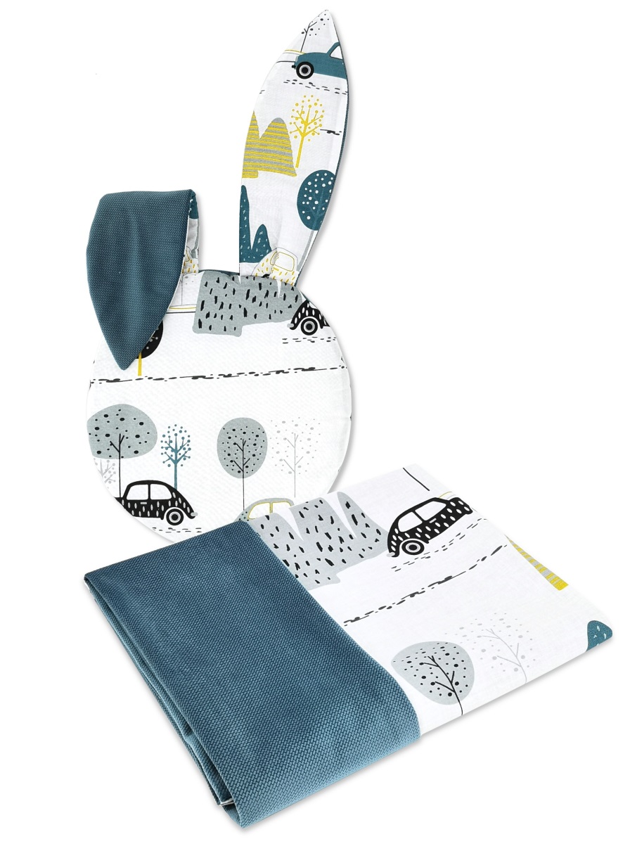 Baby Nellys: 2-dielny set do kočíka Velvet (Autá, zelená)