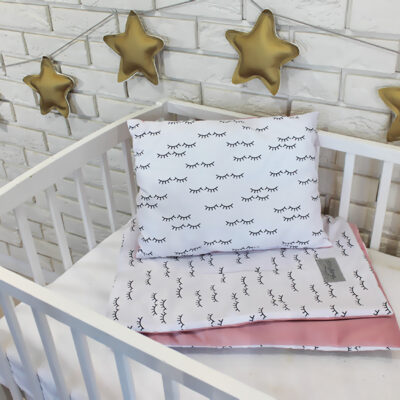 Baby Nellys: 2-dielny set do postieľky Velvet (ružový)