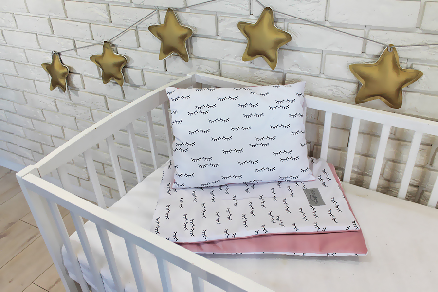 Baby Nellys: 2-dielny set do postieľky Velvet (ružový)