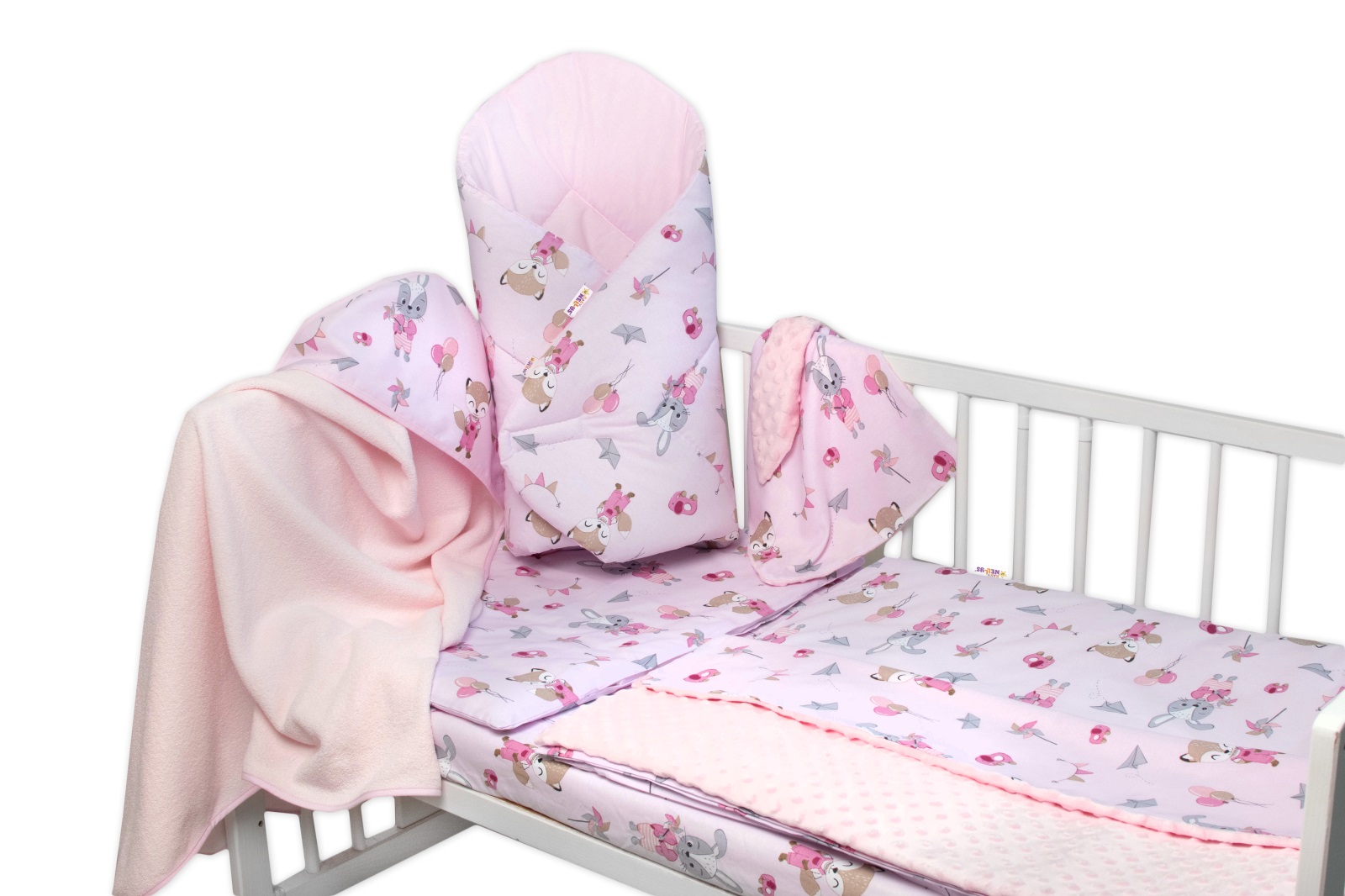 Baby Nellys: 6-dielny set Líška a zajac (ružová)