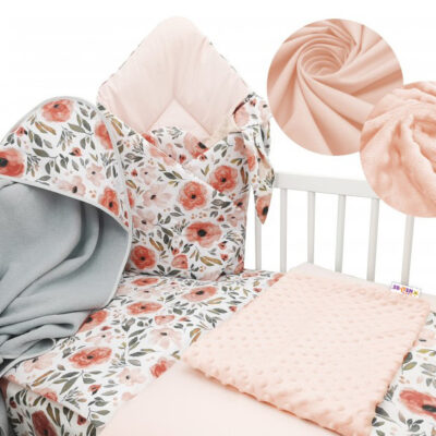 Baby Nellys 6-dielna výhodná súprava pre bábätko s darčekom, 120 x 90 cm - Begónie