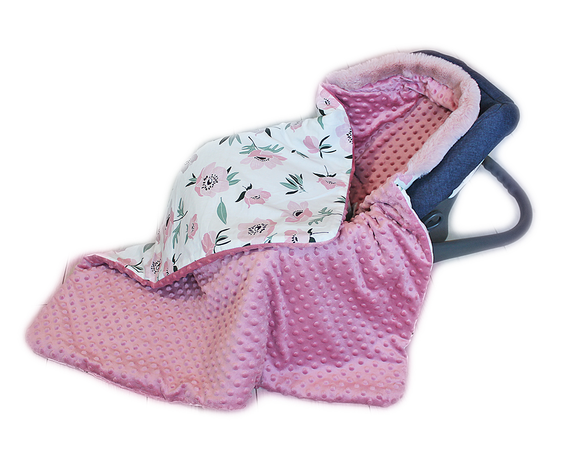 Baby Nellys: Obojstranná deka 3v1 Minky (kvietky)