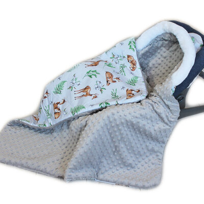 Baby Nellys: Obojstranná deka 3v1 Minky (srnky)