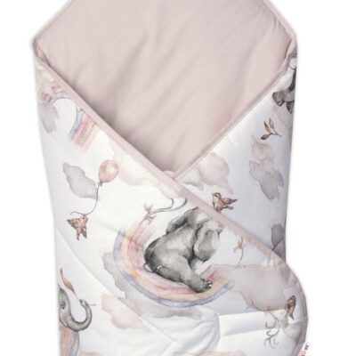 Baby Nellys: Zavinovačka Slon a Dúha (biela/béžová)