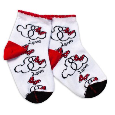 Baby Nellys Bavlnené ponožky Minnie Love - biele