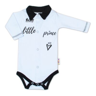 Baby Nellys Body dlhý rukáv s golierikom, modré Little Prince
