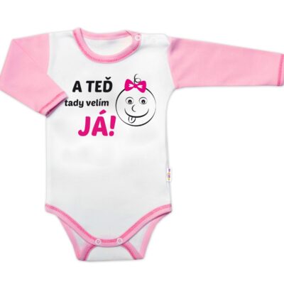 Baby Nellys Body dlhý rukáv s vtipným textom, A TEĎ tady velím JÁ!, Holka, veľ. 86
