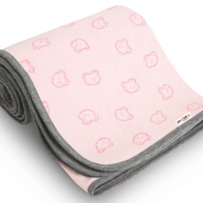 Baby Nellys: Celoročná deka Macko 100x120cm (ružová)