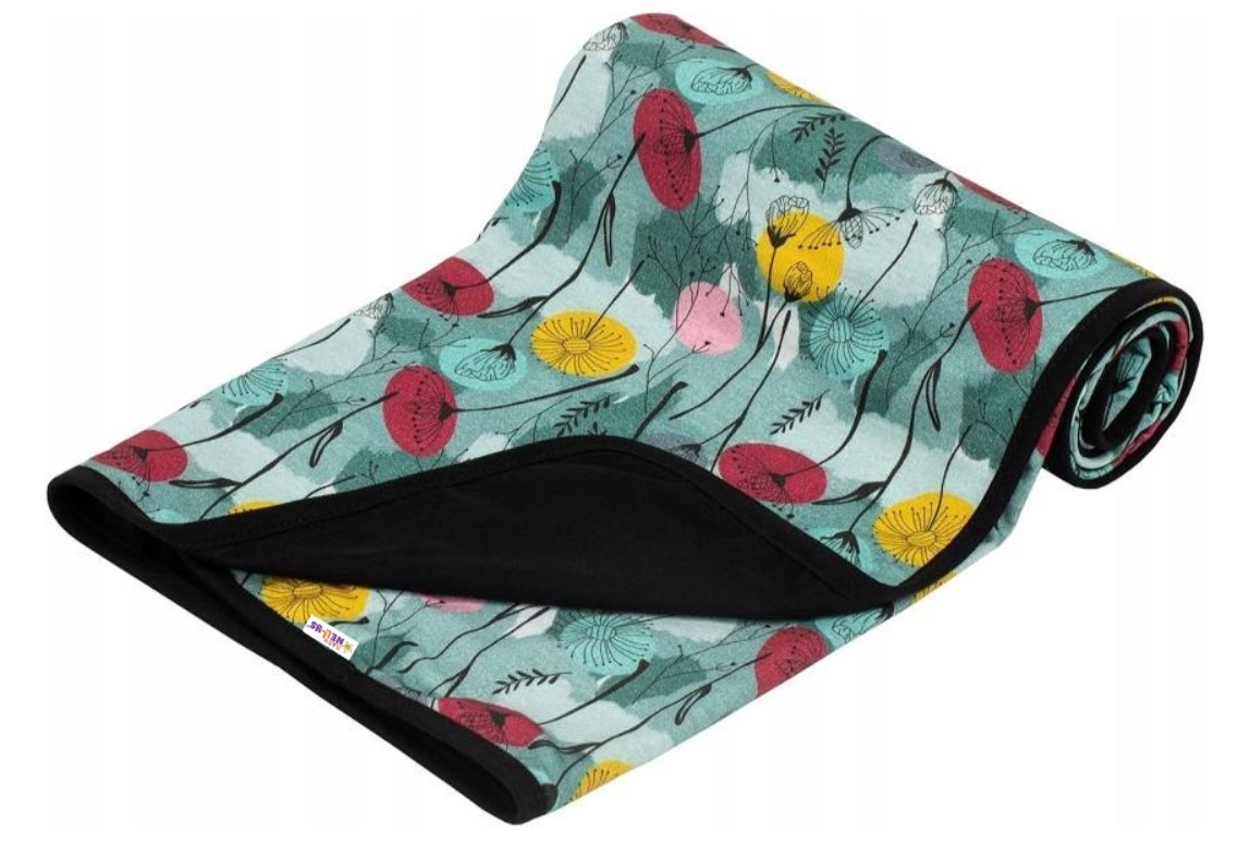 Baby Nellys: Dvojvrstvová deka Lúka (zelená/čierna)