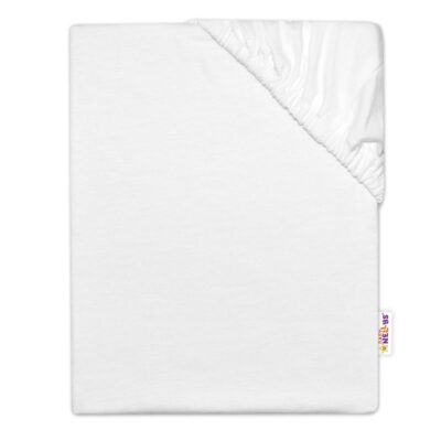 Baby Nellys Detská jersey plachta do postieľky - biela