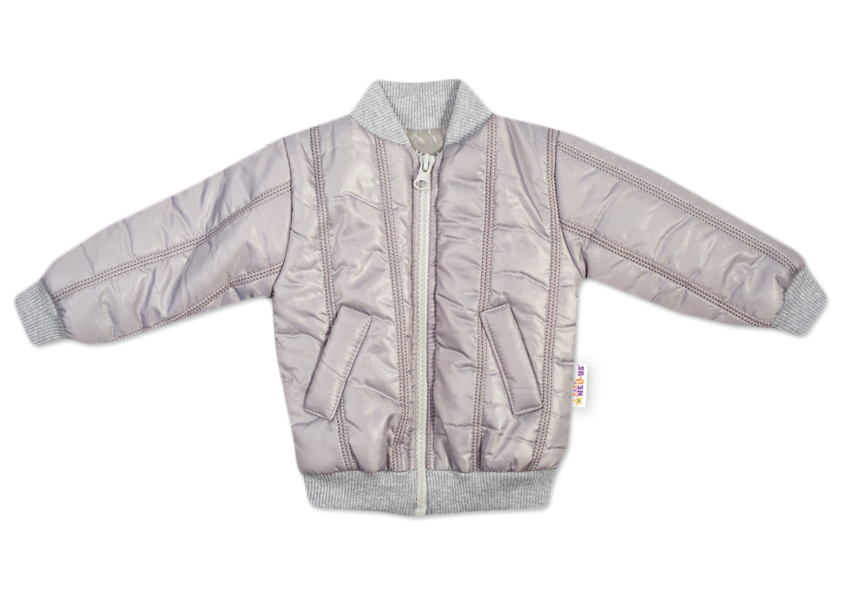 Baby Nellys Detská prešívaná prechodová bunda, sivá, veľ. 92