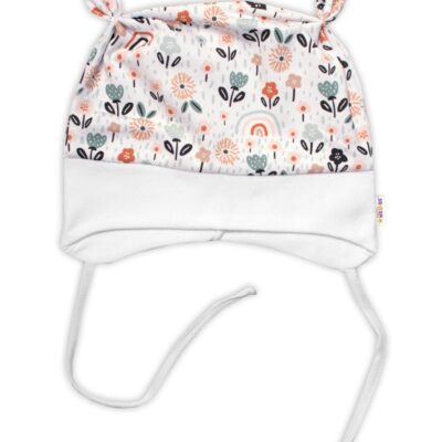 Baby Nellys Dojčenská čiapočka uzlíček na zaväzovanie - Palouček, biela, veľ, 68/74